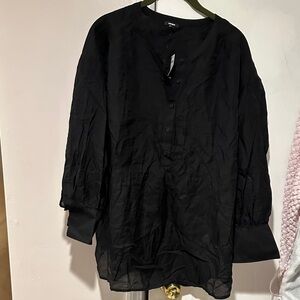 Express Women's Black Tunic Top